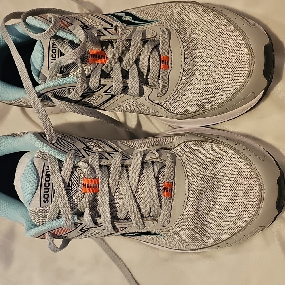 Saucony Cohesion 13 Grey/Mint Womans Athletic Shoes 9.5 Excellent Condition - Picture 7 of 7
